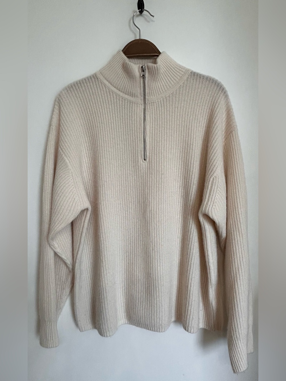 QUINCE 100% MONGOLIAN CASHMERE 1/4 ZIP SWEATER